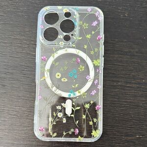 Floral Clear iPhone 16 pro Case